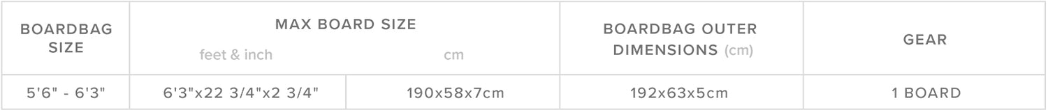 Helium Inflatable Day Cover size chart