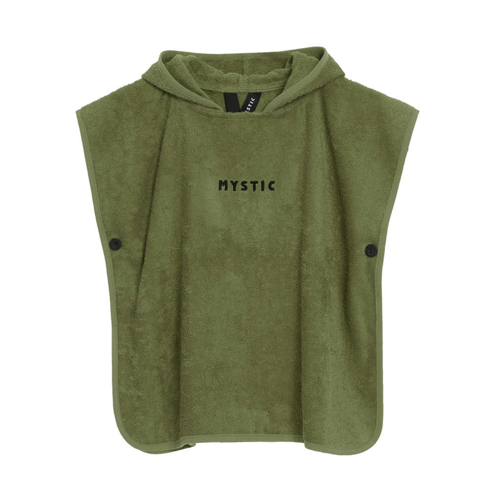 Poncho MYSTIC Brand Lime Green 2024 – Cotone, Chiusura A Stringa, Ideale Per Doccia E Acqua