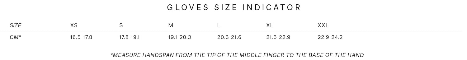 Supreme Glove 4mm Lobster Precurved size chart