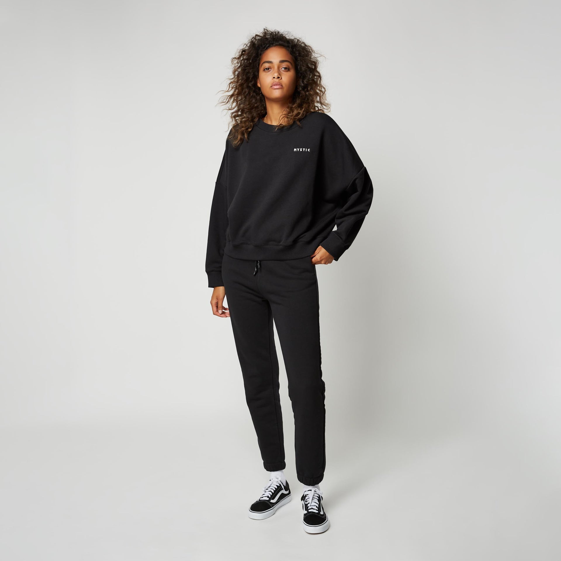 Mystic Dropped Shoulder Crew Black 3