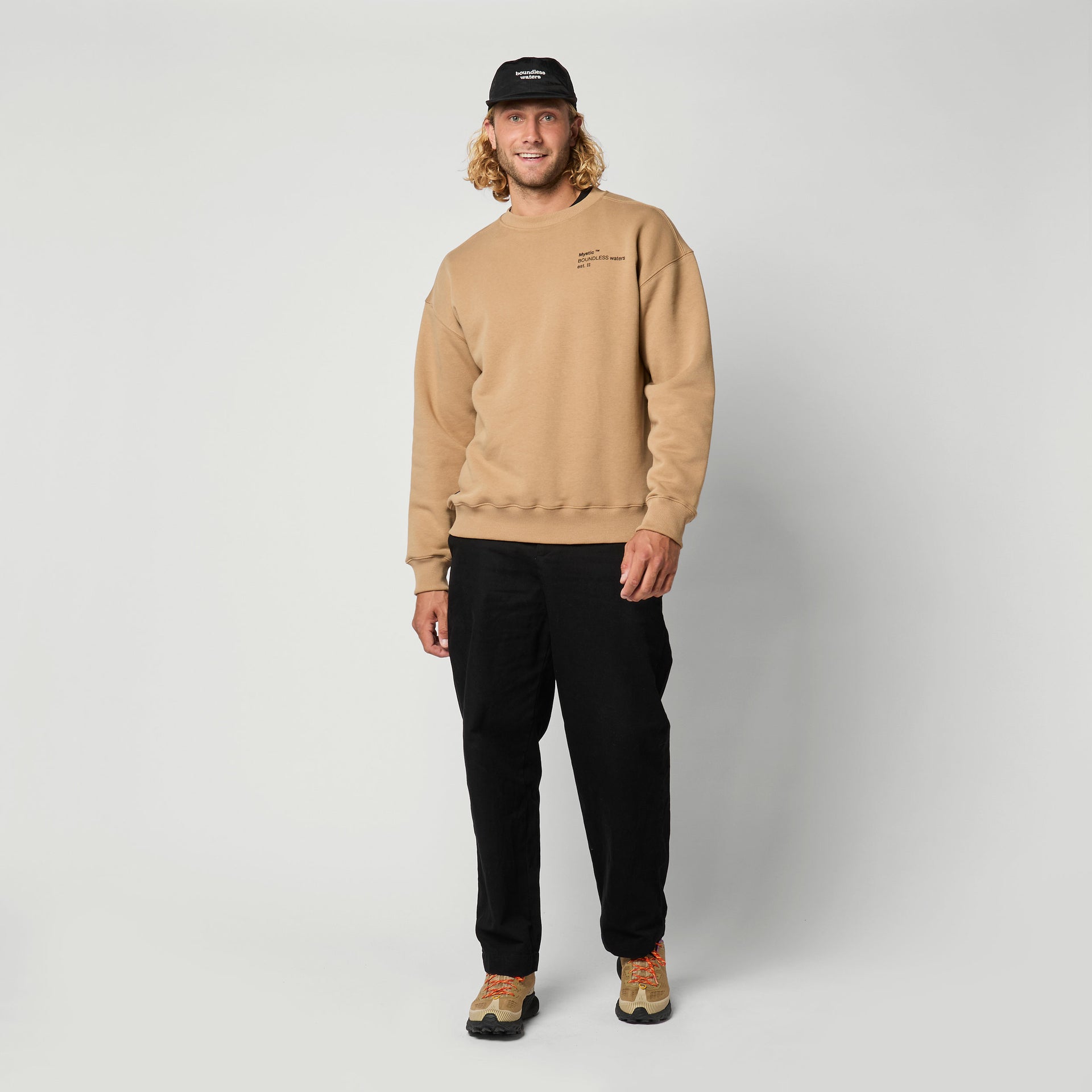 Mystic Trademark Crew Slate Brown 3